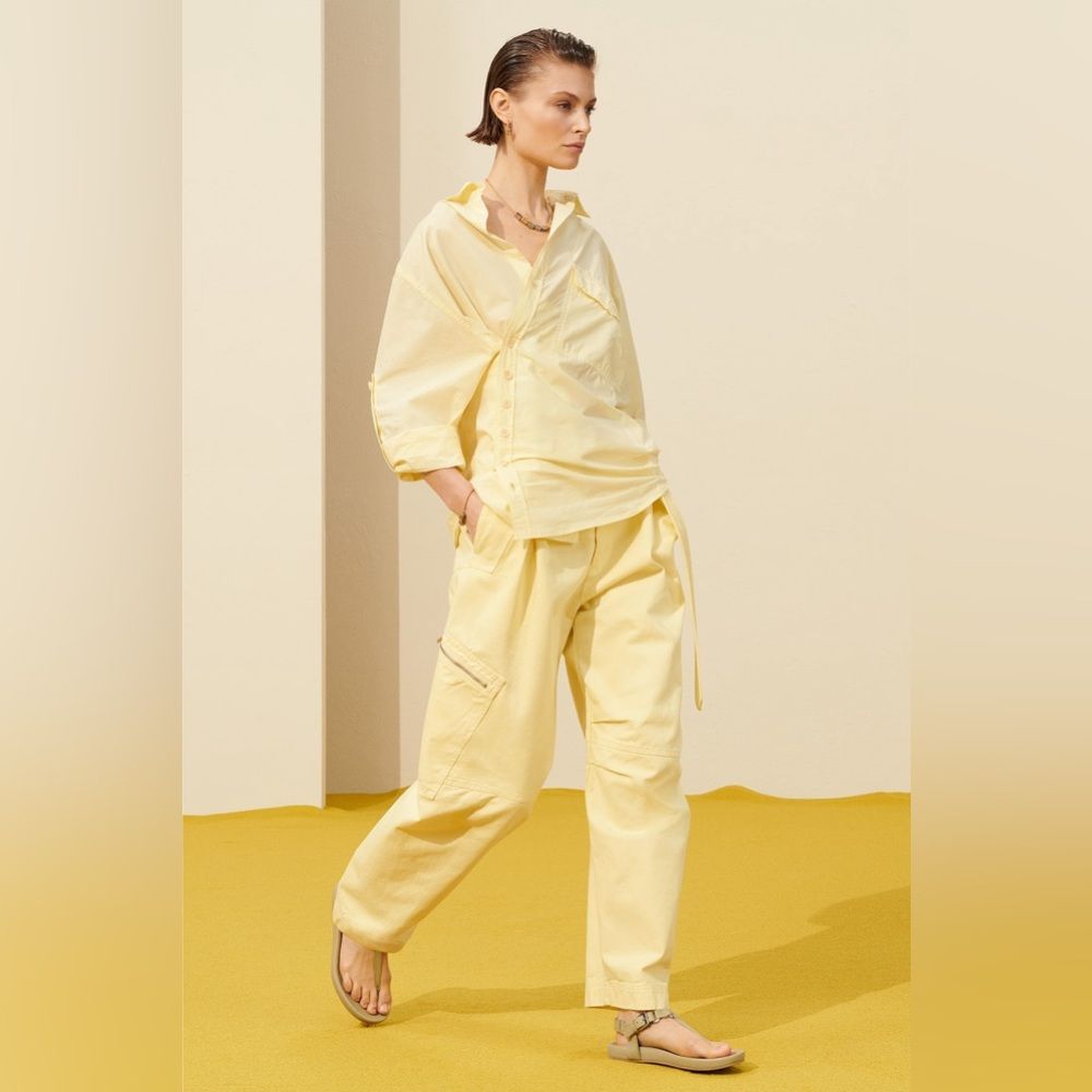 Zara Srpls Balloon Utility Pants In Yellow 2024 Collection S